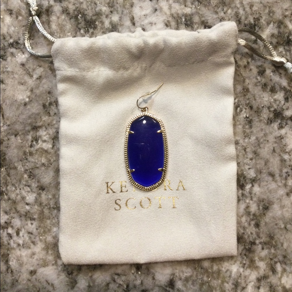 Kendra Scott SINGLE Danielle Gold drop earring in Cobalt